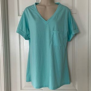 V Neck Aqua Tee